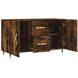 vidaXL Komoda dimljeni hrast 100x36x60 cm inženirski les | Shoptok.si