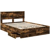  Krevetna konstrukcija s ladicama Dimljeni hrast 160 x 200 cm | shoptok.hr