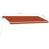 Tenda prostostoječa ročno zložljiva 450x300 cm oranžna/rjava | Shoptok.si