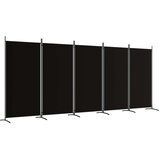 Sobna pregrada s 5 panela crna 433x180 cm od tkanine | shoptok.hr