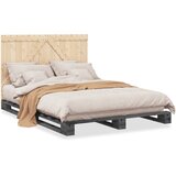 Maison Chic Posteljni okvir - Dvoposteljna postelja - Zakonska postelja z vzglavjem siv 160x200 cm trdna borovina-J6043, (21768165) | Shoptok.si