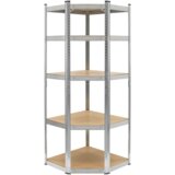  Metalni kutni stalak za odlaganje 180x40x70 srebrni Rebel Slike
