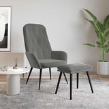 Stolica za opuštanje s tabureom tamnosiva baršunasta | shoptok.hr