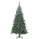 vidaXL Božično drevo med 300 LED z stojalom Zelena 240 cm PVC | Shoptok.si