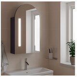 vidaXL Kupaonski ormarić s ogledalom LED lučni sivi 42 x 13 x 70 cm | shoptok.hr