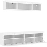  5-dijelni zidni TV elementi s LED bijeli od konstruiranog drva | shoptok.hr