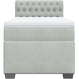 Box spring krevet s madracem svjetlosivi 90x190 cm baršunasti | shoptok.hr