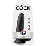 King Cock 7" COCK BLACK WITH BALLS 17.8 CM Cene