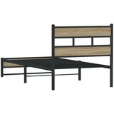 Metalni Kovinski posteljni okvir brez vzmetnice sonoma hrast 107x203 cm, (21610642) | Shoptok.si
