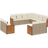 vidaXL 11-dijelni set vrtnih sofa od poliratana s jastucima bež | shoptok.hr