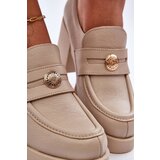 Boto Women's Leather Half-Boots on Heel Beige Dunadia | shoptok.hr