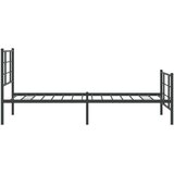 vidaXL Kovinski posteljni okvir z vzglavjem in vznožjem črn 90x200 cm | Shoptok.si