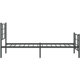 vidaXL metalni okvir kreveta uzglavlje i podnožje crni 90 x 200 cm | shoptok.hr