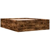vidaXL posteljni okvir dimljeni hrast 150x200 cm inženirski les, (21215914) | Shoptok.si