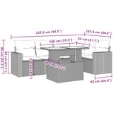  6-dijelni set vrtnih sofa s jastucima crni od poliratana | shoptok.hr