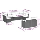  9-dijelni set vrtnih sofa s jastucima bež od poliratana | shoptok.hr