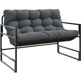 vidaXL Vrtna klupa s jastukom antracit 113 cm čelična | shoptok.hr