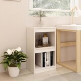 vidaXL Knjižna omara bela 40x30x71,5 cm trdna borovina | Shoptok.si