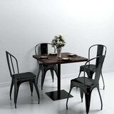 vidaXL Kvadratni stol za bistro od MDF-a i čelika 80x80x75 cm tamni pepeljasti | shoptok.hr
