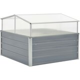 vidaXL Rastlinjak 100x100x85 cm pocinkano jeklo sive barve cene