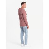 Ombre BASIC men's unbuttoned cotton sweatshirt - dark pink | Shoptok.si