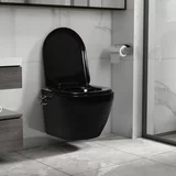 Brez Zidna toaletna školjka bez ruba s bideom keramička crna