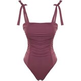 Trendyol swimsuit - Burgundy - Plain Cene