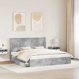 Krevet s od storage s uzglavljem Betonski sivi 200 x 200 cm | Eponuda.ba