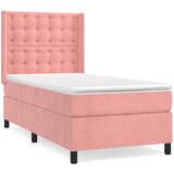 Box spring krevet s madracem ružičasti 100x200 cm baršunasti | shoptok.hr