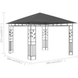  Sjenica s mrežom protiv komaraca 3x3x2,73 m antracit 180 g/m² | shoptok.hr