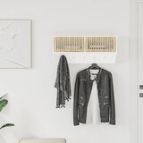 vidaXL Stenska omara z obešalniki bela 80x24x35,5 cm inženirski les | Shoptok.si