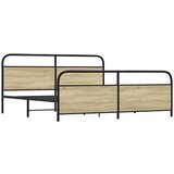 Metalni Kovinski posteljni okvir brez vzmetnice sonoma hrast 183x213 cm, (21607817) | Shoptok.si