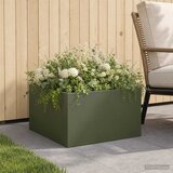  Vrtna saksija Maslinastozelena 60 x 60 x 30 cm Čelična vrata | shoptok.hr
