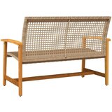  Klupa bež 112 cm od poliratana i bagremovog drva | shoptok.hr