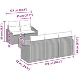 vidaXL Set od 6 dijelova vrtne sofe s jastučićima bež poli ratan akacija | shoptok.hr