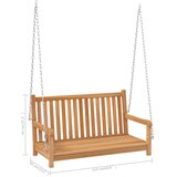  Klupa za ljuljanje od masivne tikovine 114 x 60 x 64 cm | shoptok.hr