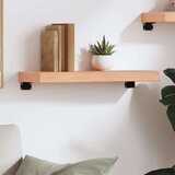  Stenska polica svetlo rjava 60x20x6 cm trdna hrastovina | Shoptok.si
