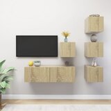vidaXL Komplet TV omaric 5-delni sonoma hrast iverna plošča, (20914299) | Shoptok.si