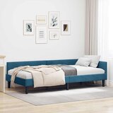  Kutni okvir kreveta s uzglavljem Plava 90 cm x 190 cm Baršun | shoptok.hr