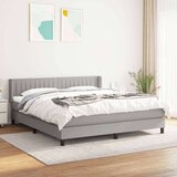  Krevet box spring s madracem svjetlosiva 160x200 cm tkanina Cijene