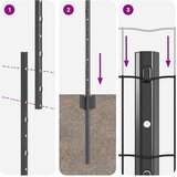 Euro ograda s postom 10 x 1,6 m Čelik premazan PVC-om Siva | shoptok.hr