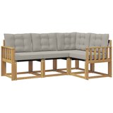 vidaXL Zunanja garnitura za sedenje 4 pcs Bela in svetlo siva, (5000281085) | Shoptok.si