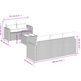  6-dijelni set vrtnih sofa s jastucima crni od poliratana | shoptok.hr