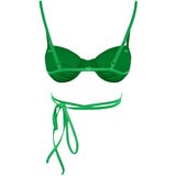 Trendyol Bikini Top - Green - Plain Cene