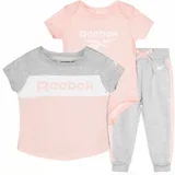set za bebe devojcice tri dela/ roze sivi