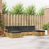  Setovi sofa 6 pcs Bijela i antracit Čvrsto drvo akacije | shoptok.hr