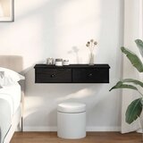 vidaXL Stenska polica s predali črn 80x34x17 cm inženirski les | Shoptok.si