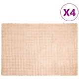 vidaXL Dežnik iz umetnega zajčjega krzna 4 pcs Bež 150 x 220 cm | Shoptok.si