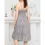 Resti Beige and blue women's summer dress with print - Clothing | Shoptok.si