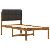  Krevetni okvir s tapiciranim uzglavljem Prirodna i tamnosiva - Prirodna i tamnosiva 100 x 200 cm | shoptok.hr
